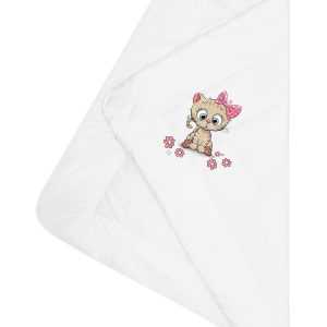 Летний конверт-одеяло на выписку Котик с бантиком