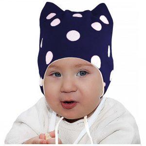 Детская шапка с ушками на завязках р. 3-6 месяцев (Копировать)
